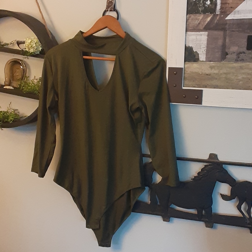 Olive green bodysuit
